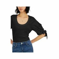 Best Pirce 👍 INC International Concepts 👩 Women's Tie-Sleeve Top, Created For Macy's Deep Black 🌟 -International Concepts Sales unnamed file 2739