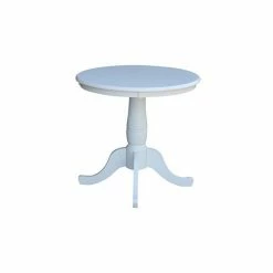Outlet 💯 International Concepts 30 Round Top Pedestal Table- 28.9H White ✔️ -International Concepts Sales unnamed file 2744