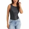 Best Pirce 🤩 INC International Concepts Faux Leather Bodysuit, Created For Macy's Deep Black 🔔 -International Concepts Sales unnamed file 2769