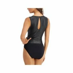 Best Pirce 🤩 INC International Concepts Faux Leather Bodysuit, Created For Macy's Deep Black 🔔 -International Concepts Sales unnamed file 2771