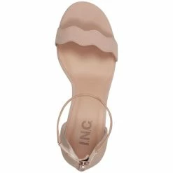 Outlet 🔥 INC International Concepts 👩 Women's Hadwin Scallop Two-Piece 🩴 Sandals, Created For Macy's Black Suede 🥰 -International Concepts Sales unnamed file 2794