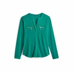 Wholesale 🎁 INC International Concepts 👩 Women's Zip-Pocket Blouse, Created For Macy's Coral 💄 Lipstick 🎉 -International Concepts Sales unnamed file 2798