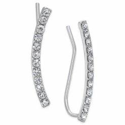 Promo π INC International Concepts Silver-Tone PavΓ© Crystal Ear Climbers, Created For Macy's π