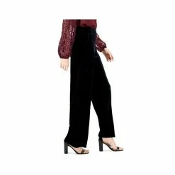 Cheapest 🧨 INC International Concepts 👩 Women's High-Rise Velvet Wide-Leg Pants, Created For Macy's Deep Black 🤩 -International Concepts Sales unnamed file 2864