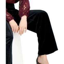 Cheapest 🧨 INC International Concepts 👩 Women's High-Rise Velvet Wide-Leg Pants, Created For Macy's Deep Black 🤩 -International Concepts Sales unnamed file 2865
