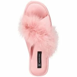 Best deal 🛒 INC International Concepts 👩 Women's Satin Marabou Slide Slippers, Created For Macy's Deep Black ❤️ -International Concepts Sales unnamed file 2985