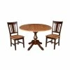 Best Pirce ❤️ International Concepts International Concept 42 Round Top Pedestal Table With 2 Chairs Brown ✔️