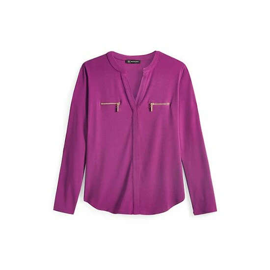 Outlet π€© INC International Concepts π© Women's Zip-Pocket Blouse, Created For Macy's Perfect Plum π₯ 4 Outlet π€© INC International Concepts π© Women's Zip-Pocket Blouse, Created For Macy's Perfect Plum π₯ - Image 2