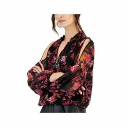 Hot Sale 👏 INC International Concepts 👩 Women's Slit-Sleeve Ruffled-Neck Top, Created For Macy's Fiona Garden 😍 -International Concepts Sales unnamed file 3048