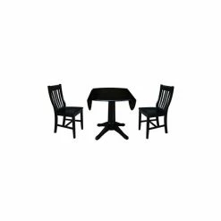 Brand new 🔔 International Concepts International Concept 42 Round Top Pedestal Table With 2 Chairs Black 👏 -International Concepts Sales unnamed file 3061