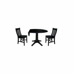 Brand new 🔔 International Concepts International Concept 42 Round Top Pedestal Table With 2 Chairs Black 👏 -International Concepts Sales unnamed file 3062