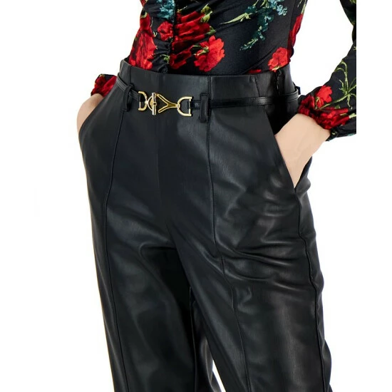 Coupon โจ INC International Concepts ๐ฉ Women's High-Rise Belted Faux-Leather Pants, Created For Macy's Deep Black ๐ฅฐ 6 Coupon โจ INC International Concepts ๐ฉ Women's High-Rise Belted Faux-Leather Pants, Created For Macy's Deep Black ๐ฅฐ - Image 4