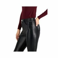 Coupon ✨ INC International Concepts Petite Faux-Leather Skinny Pants, Created For Macy's Deep Black 🔥 -International Concepts Sales unnamed file 3181
