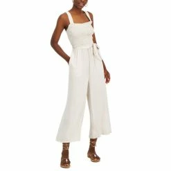 Cheap 🛒 INC International Concepts 👩 Women's Smocked-Bodice Jumpsuit, Created For Macy's Adobe Beige 😀