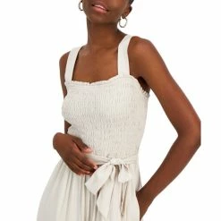 Cheap 🛒 INC International Concepts 👩 Women's Smocked-Bodice Jumpsuit, Created For Macy's Adobe Beige 😀 -International Concepts Sales unnamed file 3185