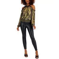 Coupon 🛒 INC International Concepts 👩 Women's Shine V-Neck Long-Sleeve Tunic, Created For Macy's Black With Silver 🌟 -International Concepts Sales unnamed file 328