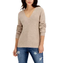 Best Sale ⭐ INC International Concepts 👩 Women's Sequined V-Neck Sweater, Created For Macy's Pale Mauve 🎁 -International Concepts Sales unnamed file 34