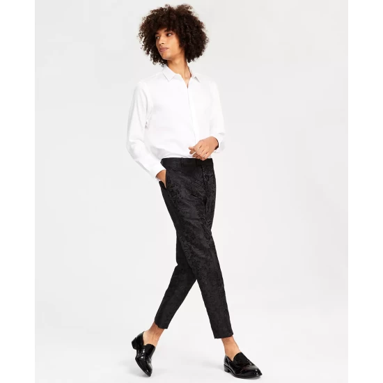Flash Sale π INC International Concepts Men's Lacy Slim-Fit Floral Jacquard Suit Pants, Created For Macy's Deep Black π 10 Flash Sale π INC International Concepts Men's Lacy Slim-Fit Floral Jacquard Suit Pants, Created For Macy's Deep Black π - Image 8