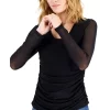 Best Sale ✨ INC International Concepts 👩 Women's Metallic Ruched-Front Top, Created For Macy's Deep Black 💯 -International Concepts Sales unnamed file 372