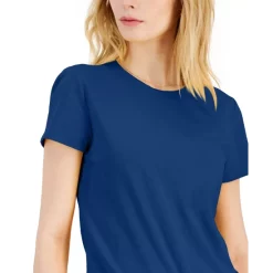 Deals 👍 INC International Concepts 👩 Women's Slim Fit Crewneck Top, Created For Macy's Blue Marine 🌟 -International Concepts Sales unnamed file 373