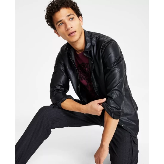 Top 10 π₯° INC International Concepts Men's Classic-Fit Faux-Leather π Shirt Jacket, Created For Macy's Deep Black π 6 Top 10 π₯° INC International Concepts Men's Classic-Fit Faux-Leather π Shirt Jacket, Created For Macy's Deep Black π - Image 4