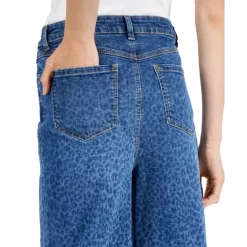 Wholesale 🌟 INC International Concepts 👩 Women's Leopard Print Long Sleeve Surplice Top, Created For Macy's Indigo Sea 😉