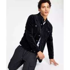 Top 10 🎁 INC International Concepts Men's Classic-Fit Solid Velvet Trucker Jacket, Created For Macy's Deep Black 🛒 -International Concepts Sales unnamed file 408
