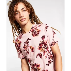 Best Sale 🔔 INC International Concepts Men's Olene Floral-Print T-Shirt, Created For Macy's Noble Blush 😀 -International Concepts Sales unnamed file 425
