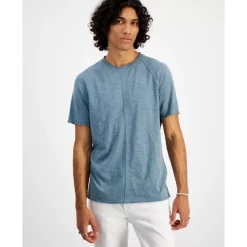 Cheap 👏 INC International Concepts I.N.C. International Concepts® Men's Pieced Raw-Edge T-Shirt, Created For Macy's Green Tea Leaf 🥰 -International Concepts Sales unnamed file 435