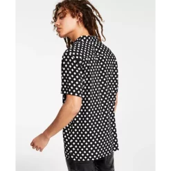 Discount 🔔 INC International Concepts I.N.C. International Concepts® Men's Regular-Fit Diamond Geo-Print 👚 Shirt, Created For Macy's Deep Black 🧨 -International Concepts Sales unnamed file 456