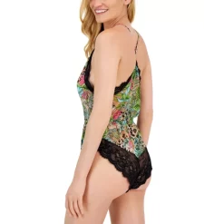Best Pirce ❤️ INC International Concepts Lace Chiffon Floral Lingerie Bodysuit Jungle Leopard 😉 -International Concepts Sales unnamed file 460