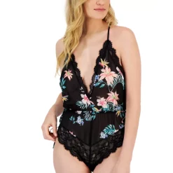 Best Pirce ❤️ INC International Concepts Lace Chiffon Floral Lingerie Bodysuit Jungle Leopard 😉 -International Concepts Sales unnamed file 461