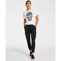Outlet 🔥 INC International Concepts Men's Slim-Fit Brushed Cargo Jogger Pants, Created For Macy's Deep Black ✔️ -International Concepts Sales unnamed file 474