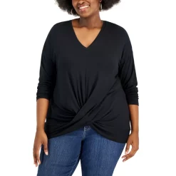 Buy ⭐ INC International Concepts Plus Size Twist Front Top In Print & Solids, Created For Macy's Classic Cheetah ⌛ -International Concepts Sales unnamed file 485