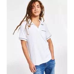 Coupon 🎉 INC International Concepts I.N.C. International Concepts® Men's Regular-Fit Pocket Polo 👕 Shirt With Faux-Leather Trim, Created For Macy's White Pure 🤩 -International Concepts Sales unnamed file 491