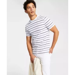 Buy 🧨 INC International Concepts Men's Owen Classic-Fit Stripe T-Shirt, Created For Macy's Bright White ✨ -International Concepts Sales unnamed file 526