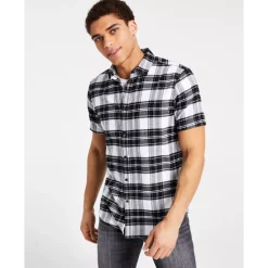Top 10 ✔️ INC International Concepts Men's Classic-Fit Metallic Plaid Button-Down 👚 Shirt, Created For Macy's White ✨ -International Concepts Sales unnamed file 528
