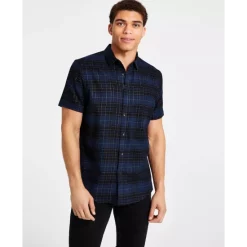 Top 10 ✔️ INC International Concepts Men's Classic-Fit Metallic Plaid Button-Down 👚 Shirt, Created For Macy's White ✨ -International Concepts Sales unnamed file 529