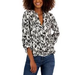 Flash Sale ❤️ INC International Concepts 👩 Women's Botanical-Print Button-Up Long-Sleeve 👕 Shirt, Created For Macy's Jungle Cascade B ✨ -International Concepts Sales unnamed file 540