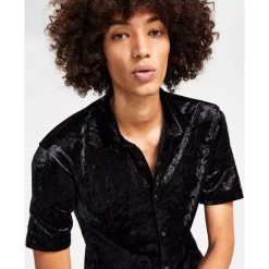 Brand new 👏 INC International Concepts Men's Classic-Fit Crushed Velvet Button-Down 👕 Shirt, Created For Macy's Port 🎁 -International Concepts Sales unnamed file 551