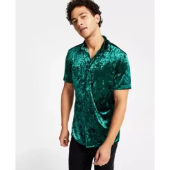 Brand new 👏 INC International Concepts Men's Classic-Fit Crushed Velvet Button-Down 👕 Shirt, Created For Macy's Port 🎁 -International Concepts Sales unnamed file 553