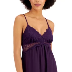 Deals 🥰 INC International Concepts Lace & Chiffon Nightgown Lingerie, Created For Macy's Deep Black ✨ -International Concepts Sales unnamed file 585