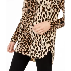 Best deal 🎉 INC International Concepts Petite Leopard-Print 👕 Shirttail-Hem Tunic Sweater, Created For Macy's Neutral Leopard 🧨 -International Concepts Sales unnamed file 641
