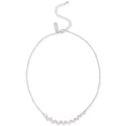 Budget 🔔 INC International Concepts Silver-Tone Crystal Statement Necklace, 15 + 3 Extender, Created For Macy's 👏 -International Concepts Sales unnamed file 659