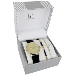 Outlet 👏 INC International Concepts 👩 Women's Black Strap ⌚ Watch 37mm Gift Set, Created For Macy's Blue 😍 -International Concepts Sales unnamed file 718