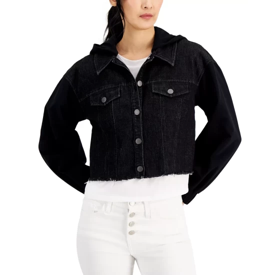 New ๐งจ INC International Concepts Mixed-Media Jacket, Created For Macy's Black ๐ 6 New ๐งจ INC International Concepts Mixed-Media Jacket, Created For Macy's Black ๐ - Image 4