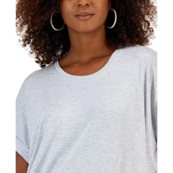 Cheap 👏 INC International Concepts 👩 Women's Studded Rolled-Sleeve Top, Created For Macy's Teal Kingfisher ⌛ -International Concepts Sales unnamed file 725