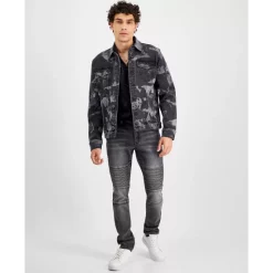 Brand new ⭐ INC International Concepts Men's Tie Dye Denim Trucker Jacket, Created For Macy's Black Wash 🥰 -International Concepts Sales unnamed file 766