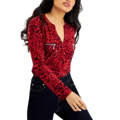 Deals 🔥 INC International Concepts 👩 Women's Printed Zip-Pocket Top, Created For Macy's Chantal Cheetah 💯 -International Concepts Sales unnamed file 779