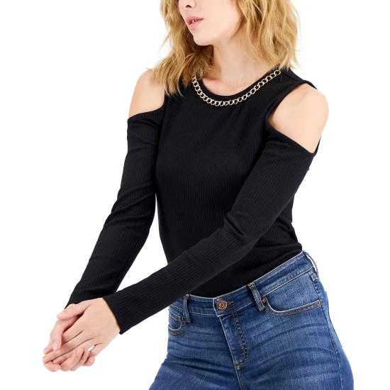 Hot Sale โค๏ธ INC International Concepts ๐ฉ Women's Ribbed Cold-Shoulder Chain Top, Created For Macy's Costa Green ๐ 6 Hot Sale โค๏ธ INC International Concepts ๐ฉ Women's Ribbed Cold-Shoulder Chain Top, Created For Macy's Costa Green ๐ - Image 4